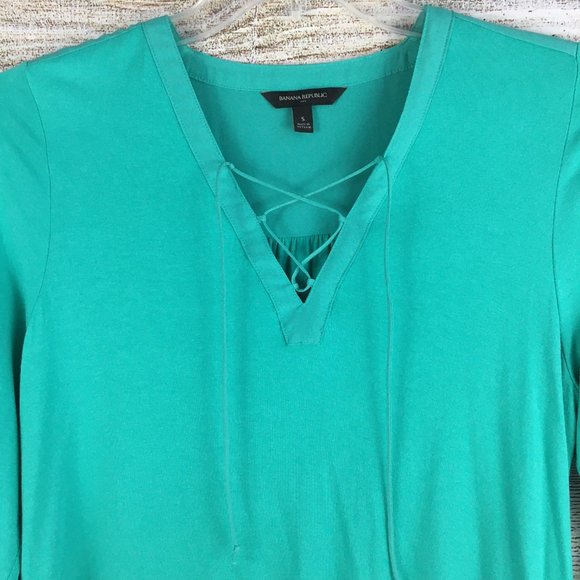 Banana Republic Popover Lace Up Blouse - Picture 2 of 9